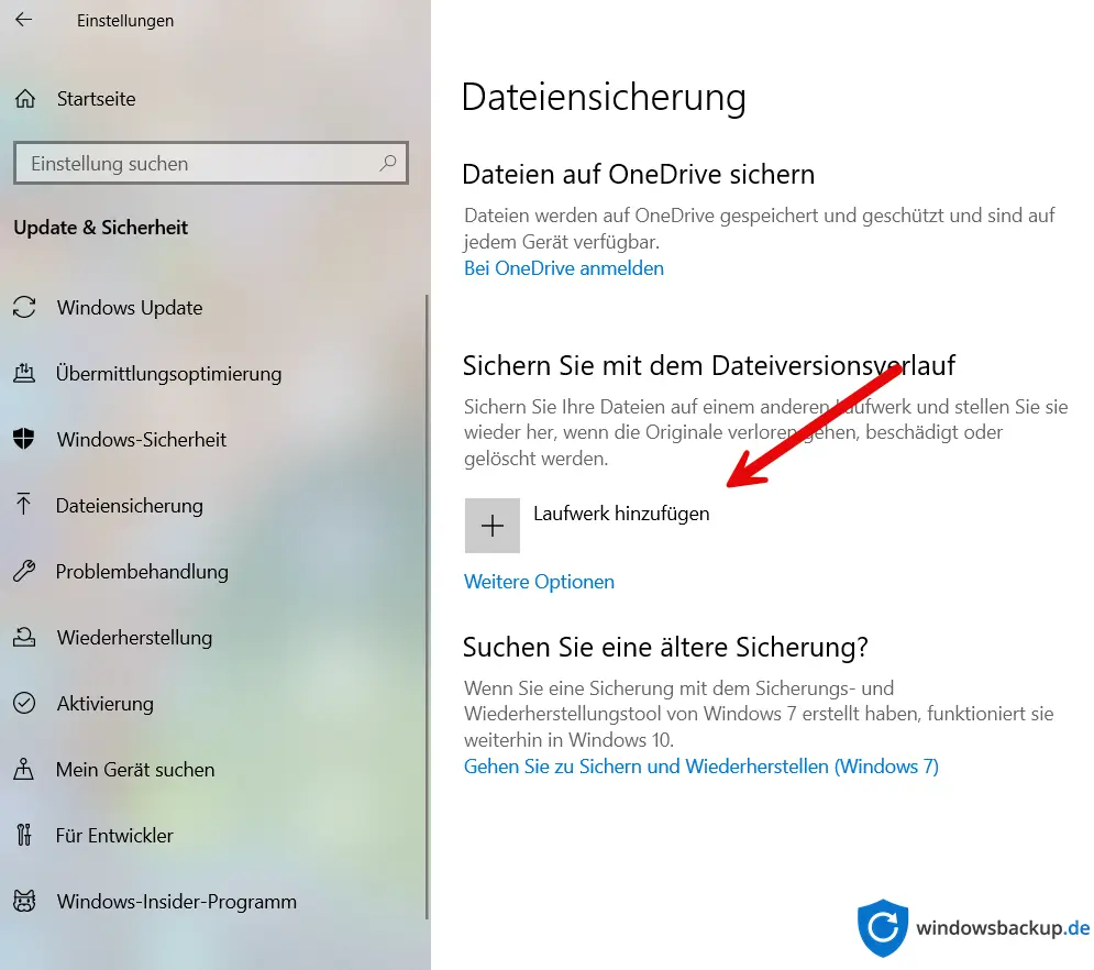 Windows 10 Dateiversionsverlauf Backup einrichten Schritt-für-Schritt