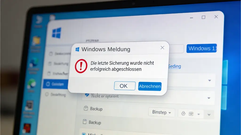 Die letzte Sicherung wurde nicht erfolgreich abgeschlossen Windows Backup funktioniert nicht Die letzte Sicherung wurde nicht erfolgreich abgeschlossen