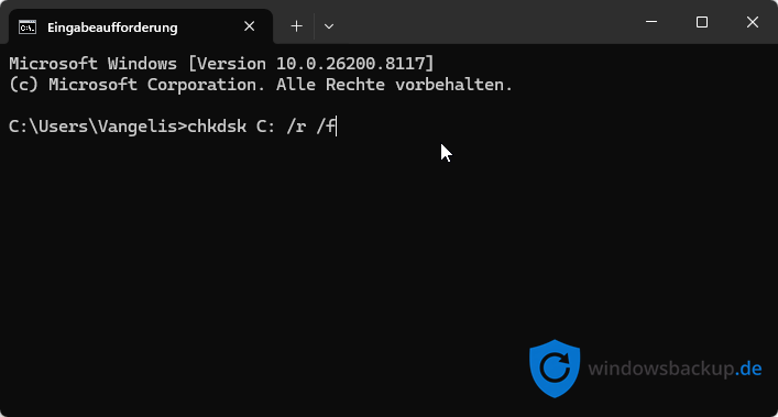 Eingabeaufforderung mit laufendem SFC SCANNOW Befehl Eingabeaufforderung mit laufendem SFC SCANNOW Befehl